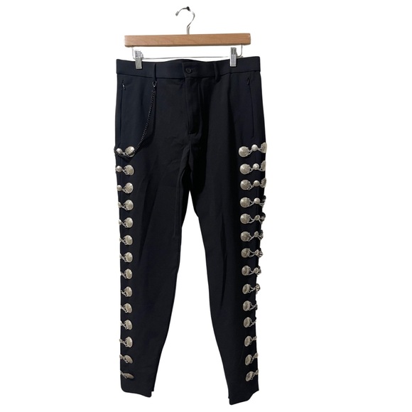 Zara Pants - NWOT Zara Super Skinny 4-Way Stretch Ornament Cowgirl Black Ankle Pants Sz 32